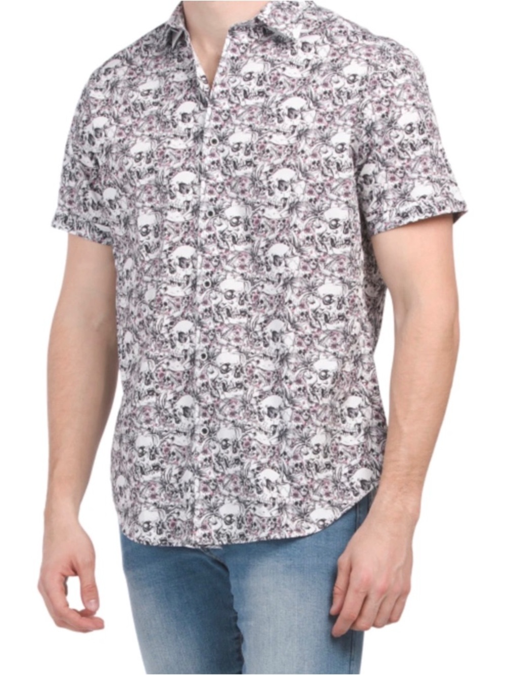 ROBERT GRAHAM BAINBRIDGE SKULL CLASSIC SHORT SLEEVE STRETCH SHIRT L